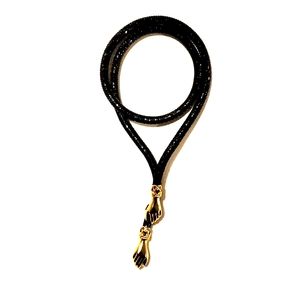 Vintage black and gold wraparound necklace
